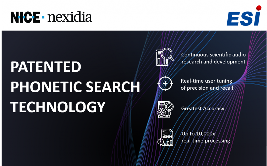 NICE Nexidia - Patented Phonetic Search